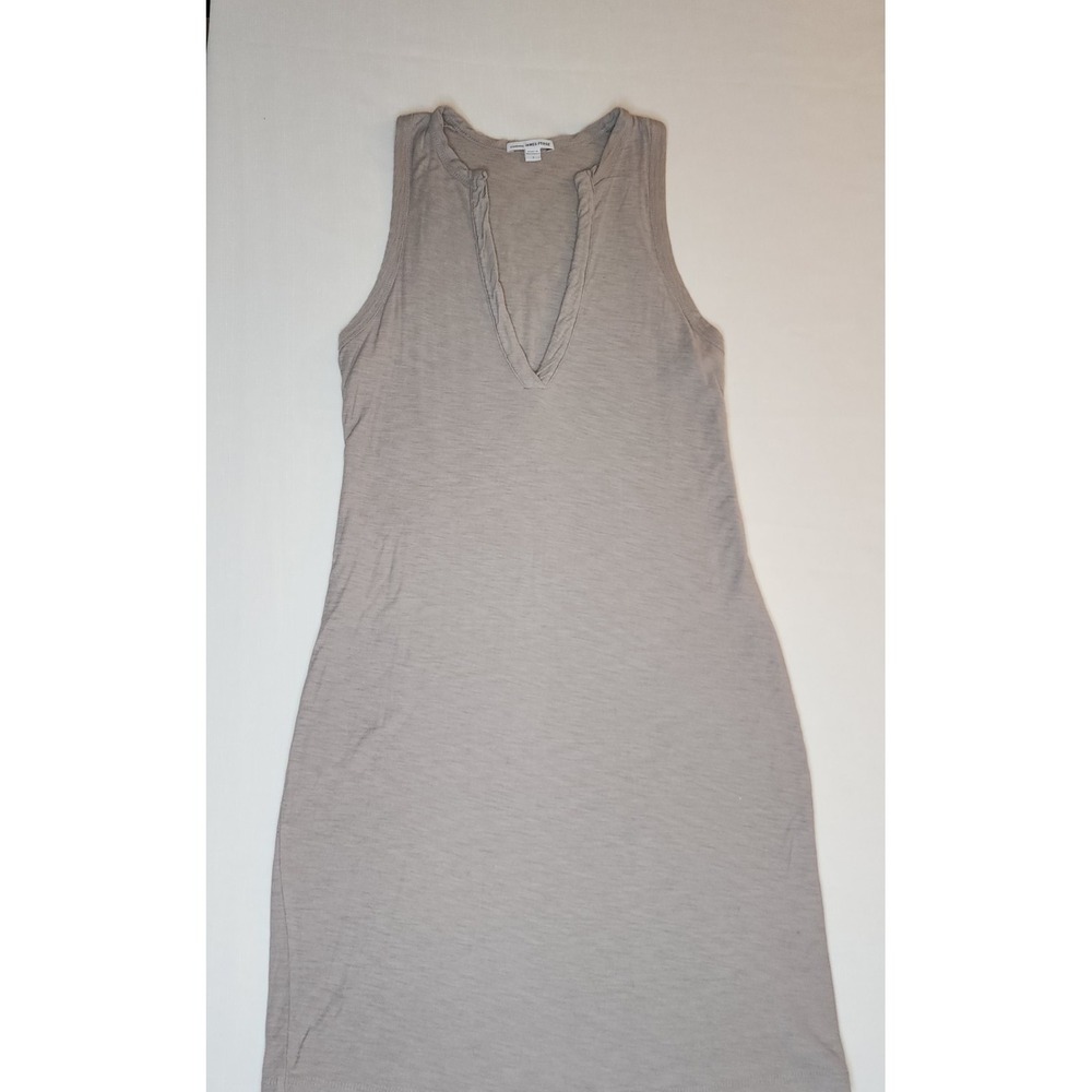 Standard James Perse Split Neck Tank Dress Sz 1 Small Gray Minimalist Basic